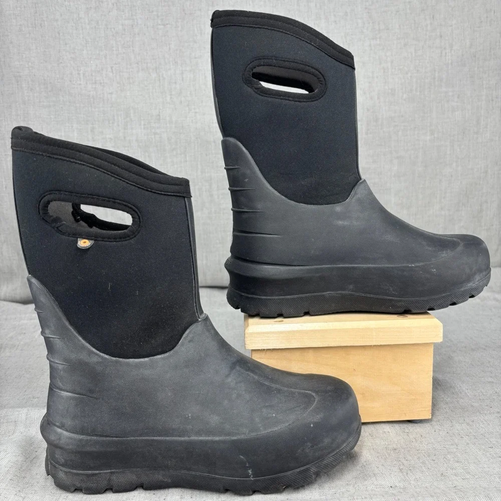Bogs Neo-Classic Rain Boots Solid Black Waterproof Insulated Winter Boots Size 5